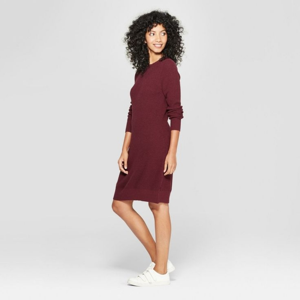 A new day Long-Sleeve Crewneck Sweater Dress